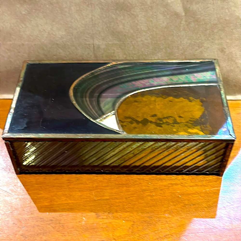 Stained Glass Jewellery Box with mirrored base